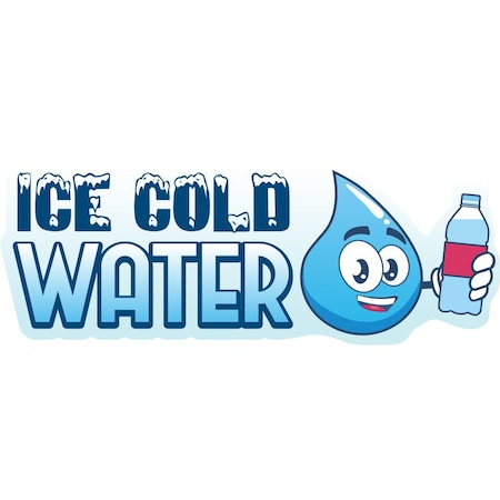 Signmission ICE COLD WATER Concession Decal sign cart trailer stand sticker equipment, D-DC-24-Ice Cold Water D-DC-24-Ice Cold Water